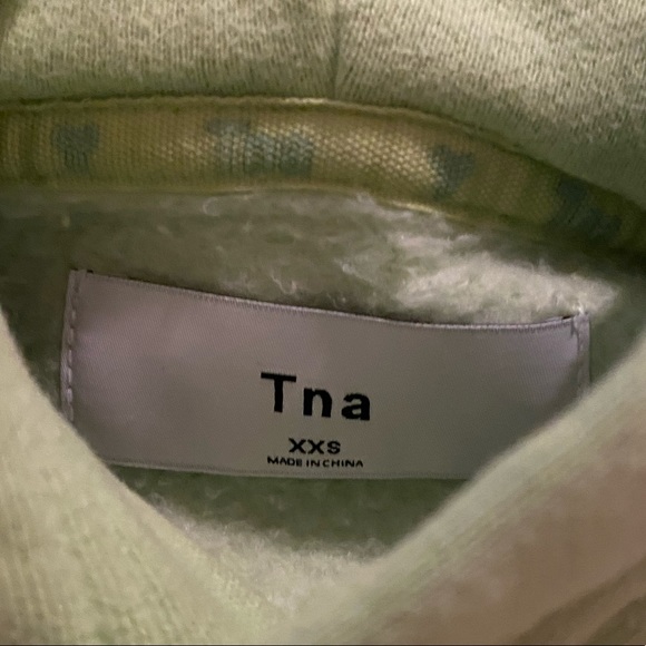 Pastel Green Cropped TNA Hoodie - Picture 2 of 4